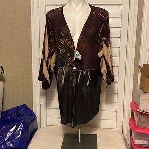 NY Collection Women's Multicolor Cardigan